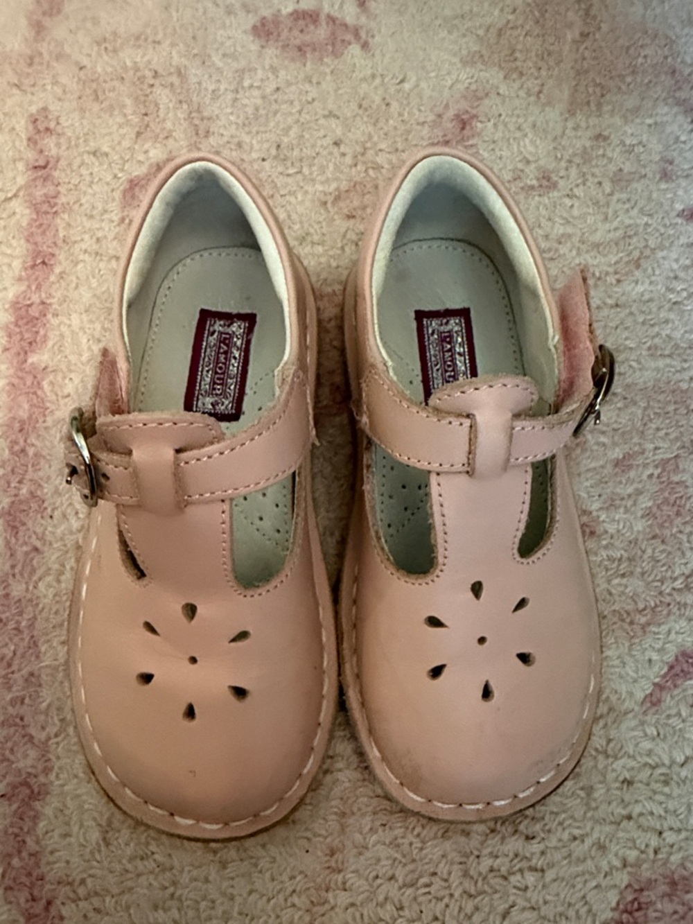 L'Amour Pink Toddler Mary Jane Shoes with Buckle